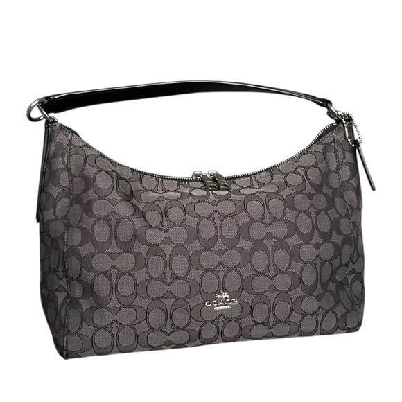 Coach Handbags - Coach East/West Celeste Hobo Black Smoke Signature Canvas Shoulder Bag F54936